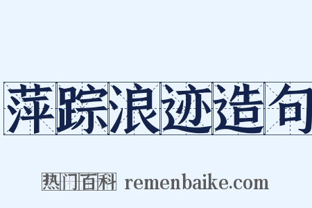 萍踪浪迹造句是什么意思的图片